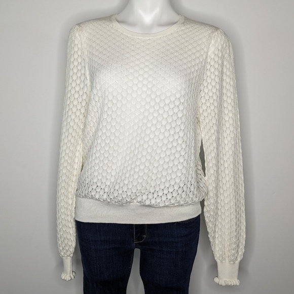 White Textured Sweater by Autumn Cashmere - Picture 1 of 7